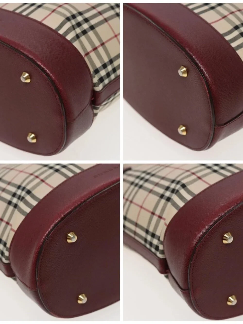 BURBERRY Nova Check Tote Bag Canvas Beige Auth mr278 - Picture 15 of 16